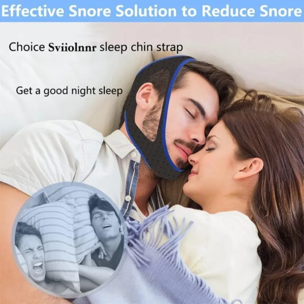 Anti Snoring Chin Strap Adjustable Velcro, Soft Airflow Chin Strap